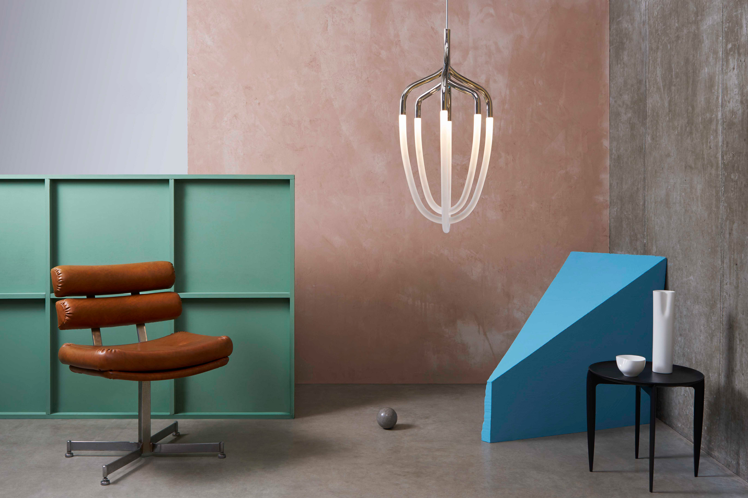 Silver Hadron Light, Designed by Bodo Sperlein. Photogrpahy Tom Baker, Set Design & Art Direction Lisa Jahovic