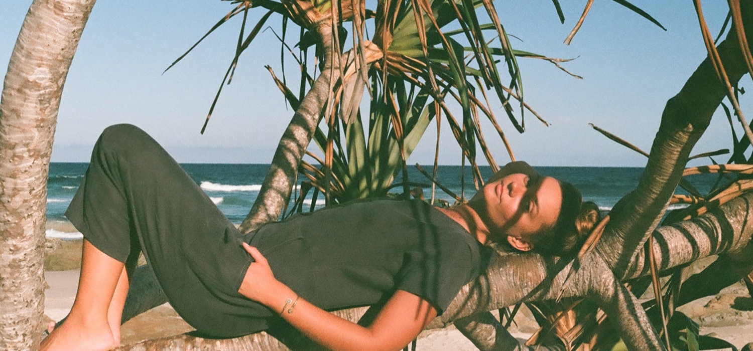 Tasi Travels' Charcoal Vagabond Jumpsuit is handmade in Australia from a sustainable Tencel & hemp blend