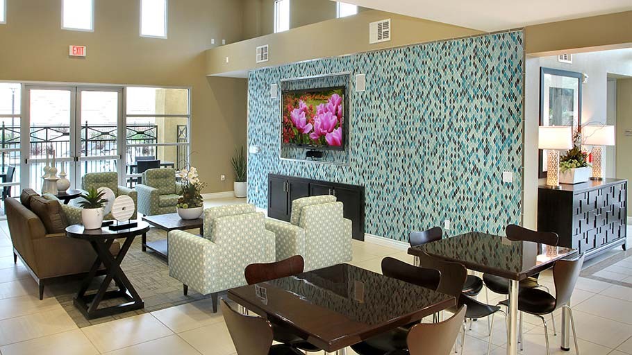 Jamboree Courier Place in Claremont community building lounge