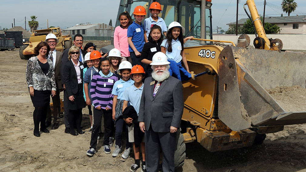 Jamboree's EMT and kids at Groundbreaking of Clark Commons