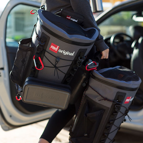 The Deck Bag being carried with Dry Pouch attached