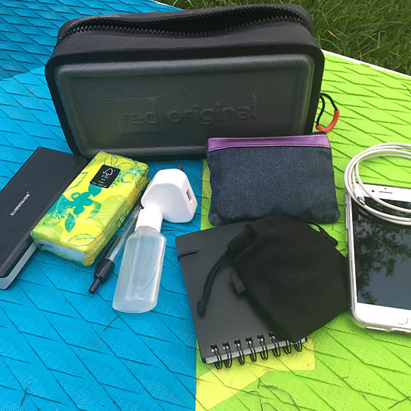 Dry Pouch with items displayed.