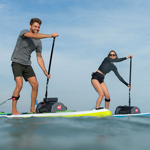 Male and Female on Paddle Boards