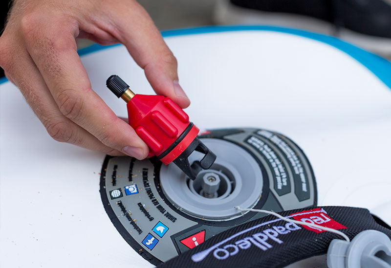 red original paddle board valve