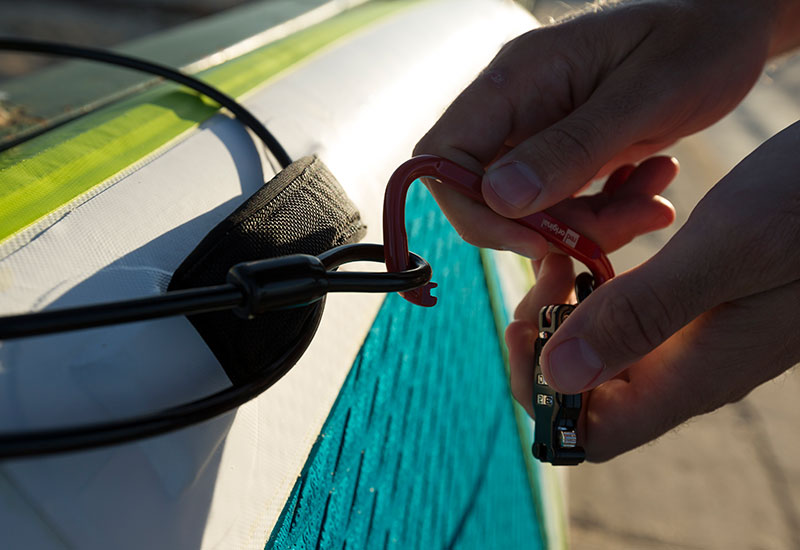 Locking a sup board using a Red Original board lock