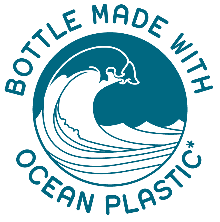 Bottle made with reclaimed ocean plastic