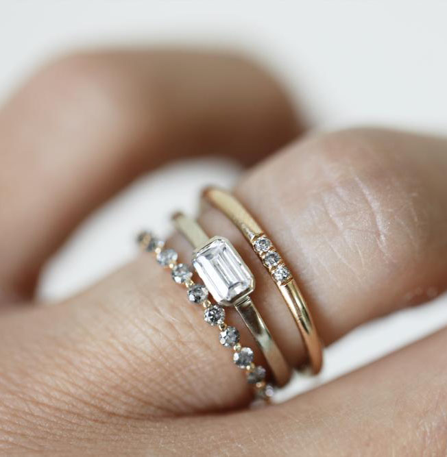 Gray Tri-Diamond Band (Ready-to-Ship)